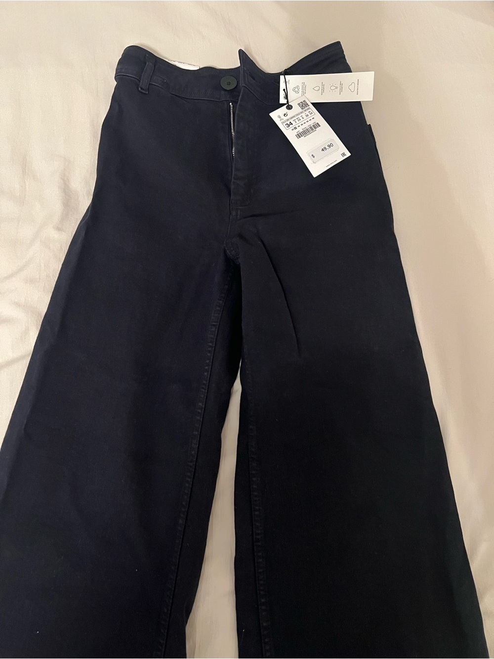 ZARA Wide Leg Blue Pants with Tags